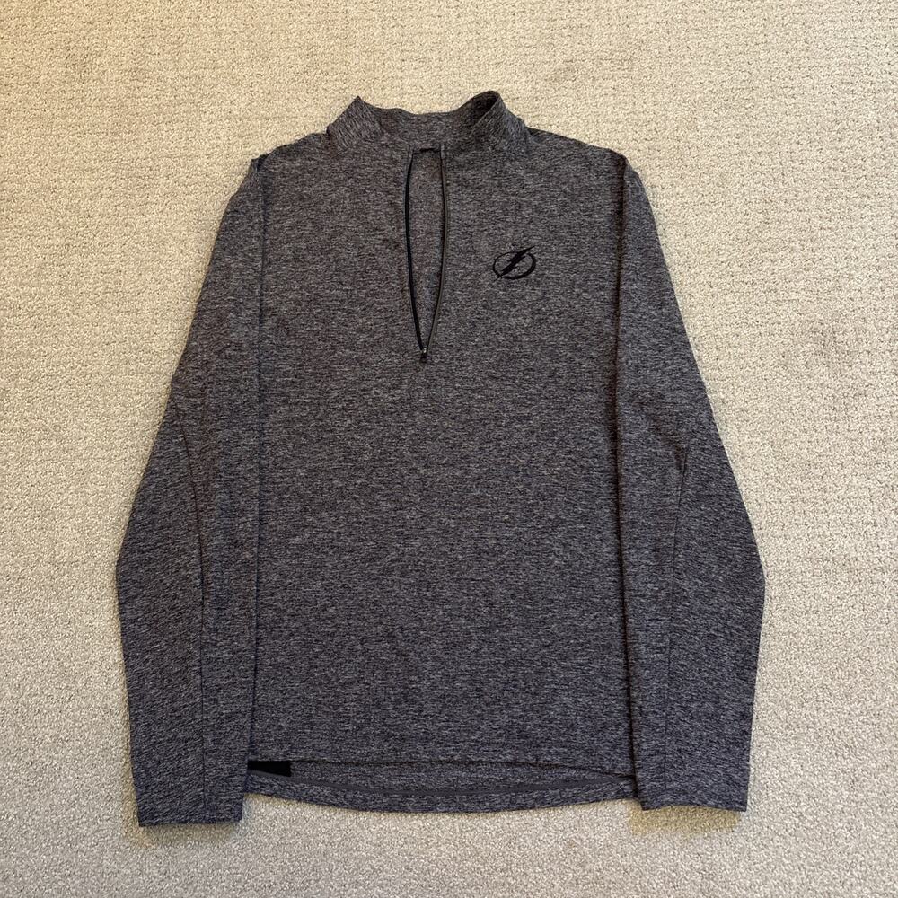 Lululemon Mens Surge Warm Half Zip Sweater Heather Gray XL Tampa Bay Lightning